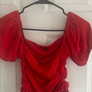 Forever 21 Vibrant Red Top. Super soft and cute!